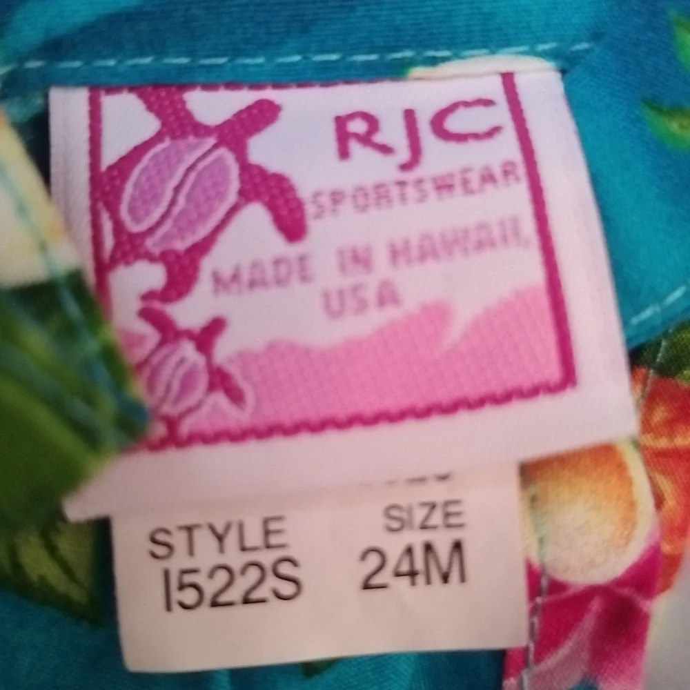 RJC Blue Hawaiian Cotton Dress NWOT - 24M